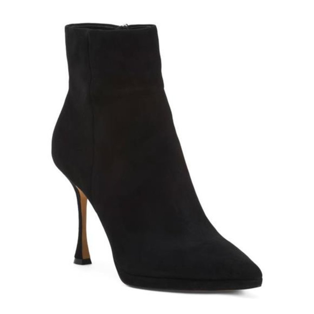 VINCE CAMUTO Suede Pitonda Booties - Black - 10